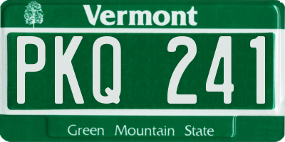 VT license plate PKQ241