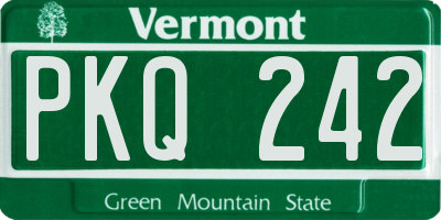 VT license plate PKQ242