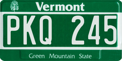 VT license plate PKQ245