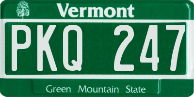 VT license plate PKQ247