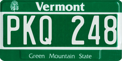 VT license plate PKQ248