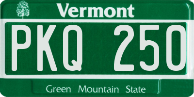 VT license plate PKQ250