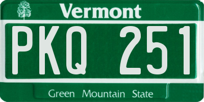 VT license plate PKQ251