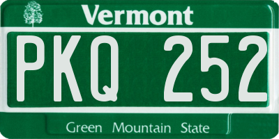 VT license plate PKQ252