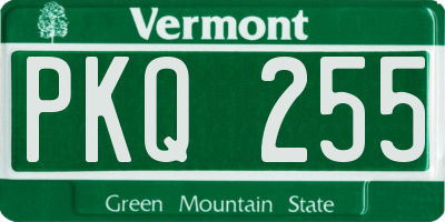 VT license plate PKQ255