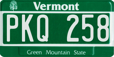 VT license plate PKQ258
