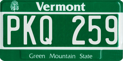 VT license plate PKQ259