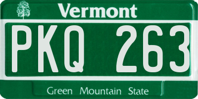 VT license plate PKQ263
