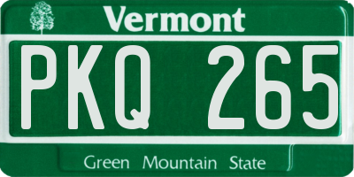 VT license plate PKQ265