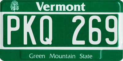 VT license plate PKQ269