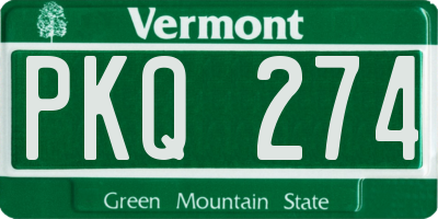 VT license plate PKQ274