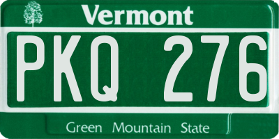 VT license plate PKQ276