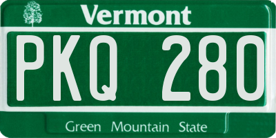 VT license plate PKQ280