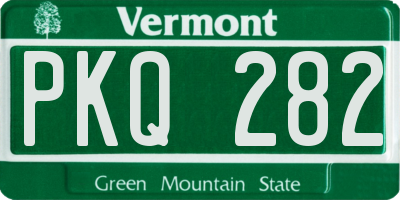 VT license plate PKQ282
