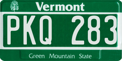 VT license plate PKQ283