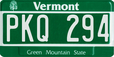VT license plate PKQ294