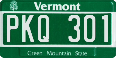 VT license plate PKQ301