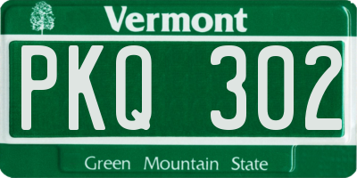 VT license plate PKQ302