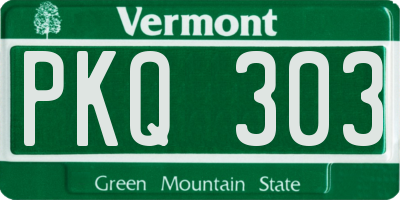 VT license plate PKQ303