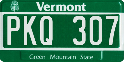 VT license plate PKQ307