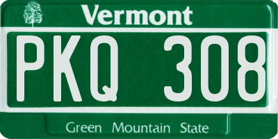 VT license plate PKQ308