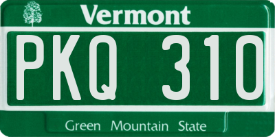VT license plate PKQ310