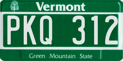VT license plate PKQ312