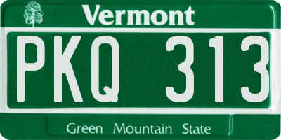 VT license plate PKQ313