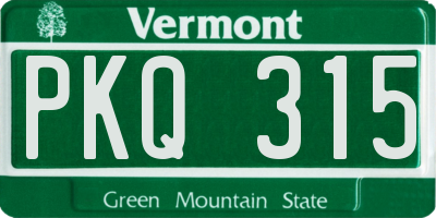 VT license plate PKQ315