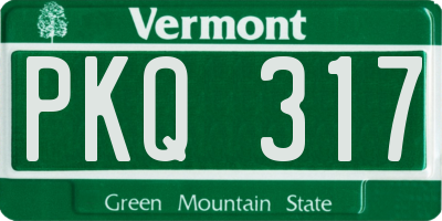 VT license plate PKQ317