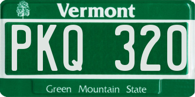 VT license plate PKQ320