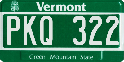 VT license plate PKQ322