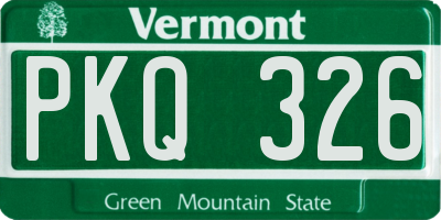 VT license plate PKQ326