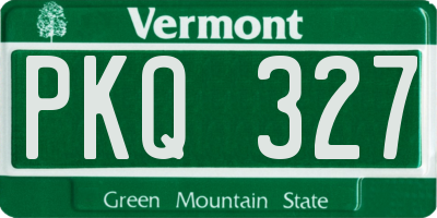 VT license plate PKQ327