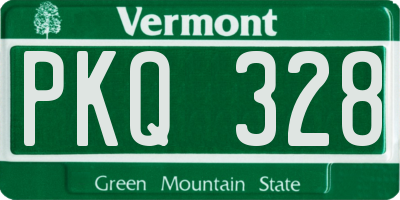VT license plate PKQ328