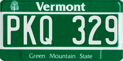 VT license plate PKQ329