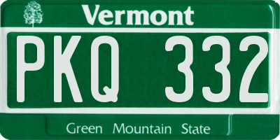 VT license plate PKQ332