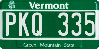 VT license plate PKQ335