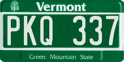 VT license plate PKQ337