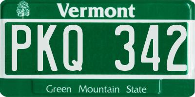 VT license plate PKQ342