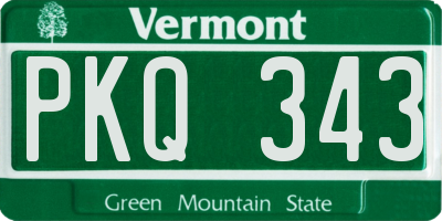 VT license plate PKQ343