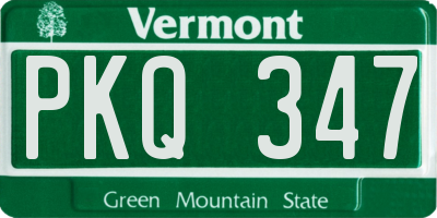 VT license plate PKQ347