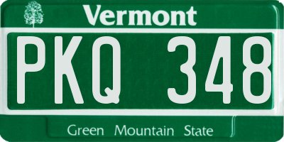 VT license plate PKQ348