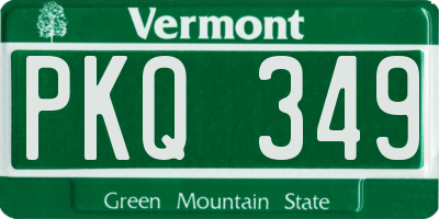 VT license plate PKQ349