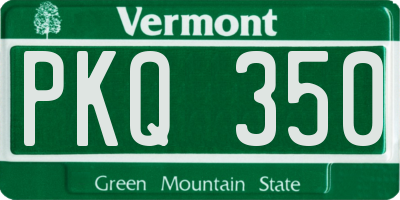 VT license plate PKQ350