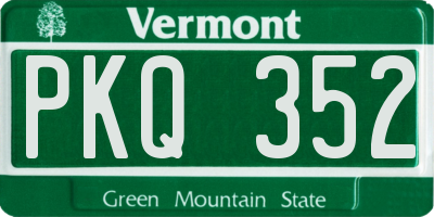 VT license plate PKQ352