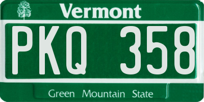 VT license plate PKQ358