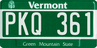 VT license plate PKQ361