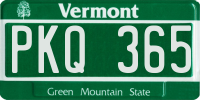 VT license plate PKQ365