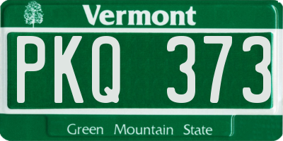 VT license plate PKQ373